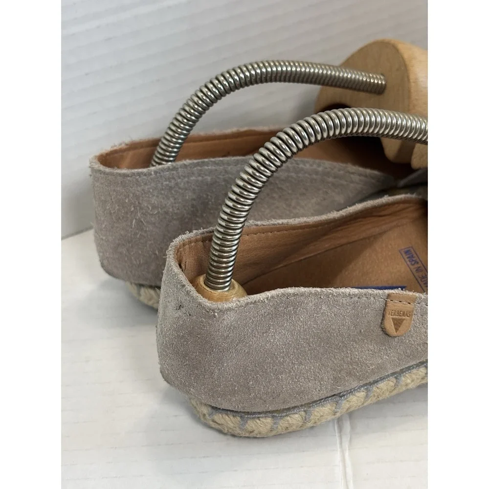 Verbenas Carmen Shoes Womens Size‎ EU 40 Taupe Suede Espadrille Slip On Comfort